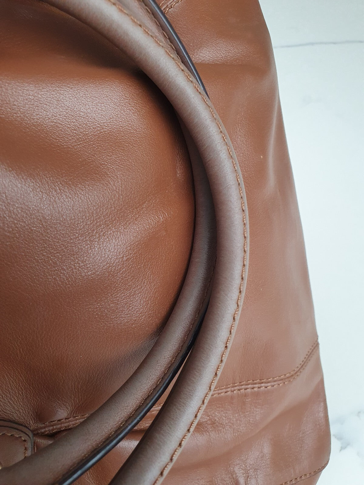 Coach Brown Leather Handbag with Gold Hardware
