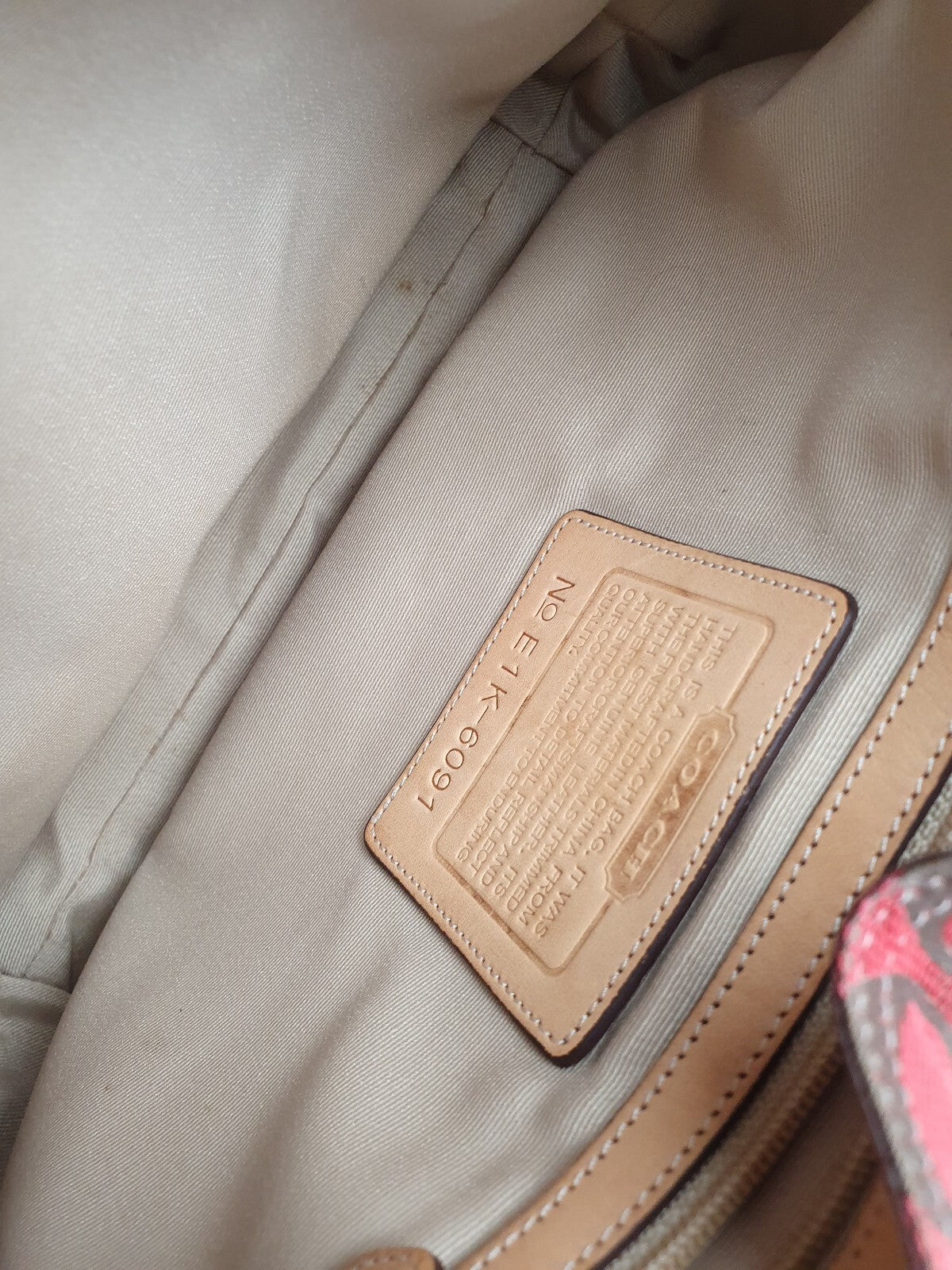 Coach Vintage Signature Canvas Shoulder Bag with Leather Trim