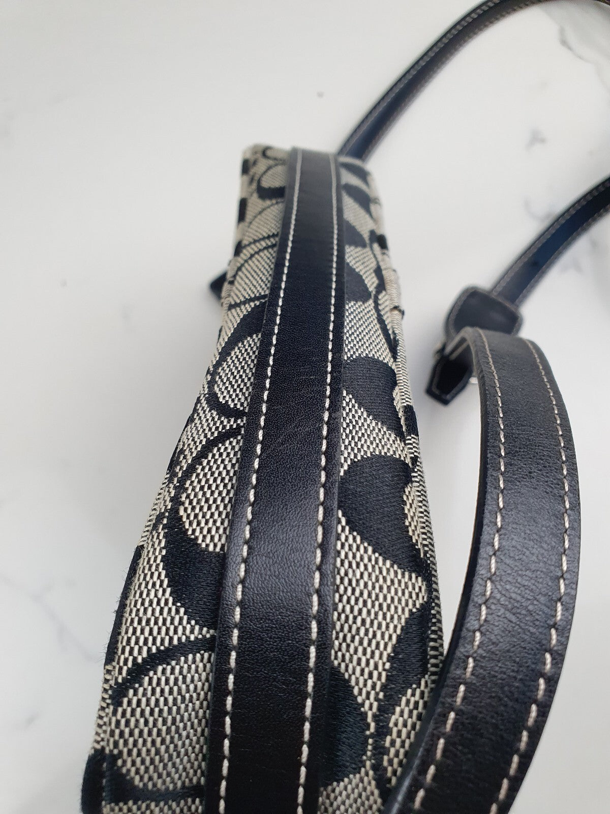 Coach Signature Canvas Crossbody Bag with Leather Trim