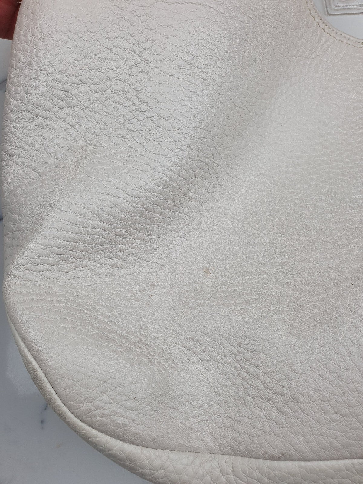 Coach Pebbled Leather Hobo Bag in Cream