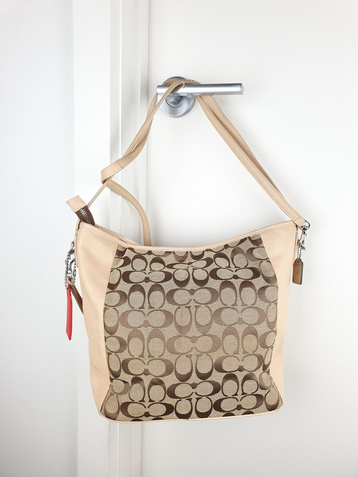 Coach Signature Canvas and Leather Shoulder Bag