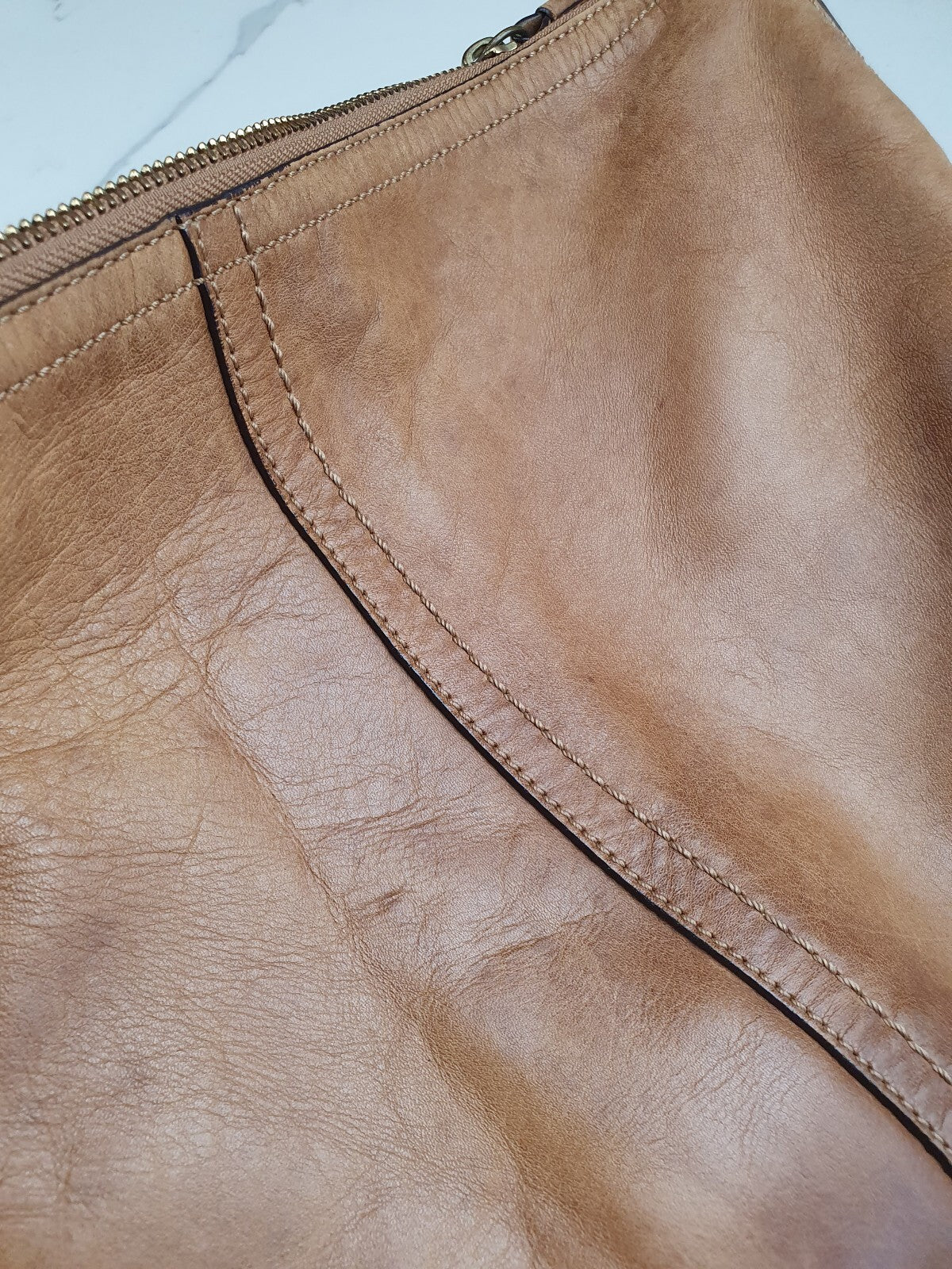 Coach Vintage Tan Leather Hobo Shoulder Bag