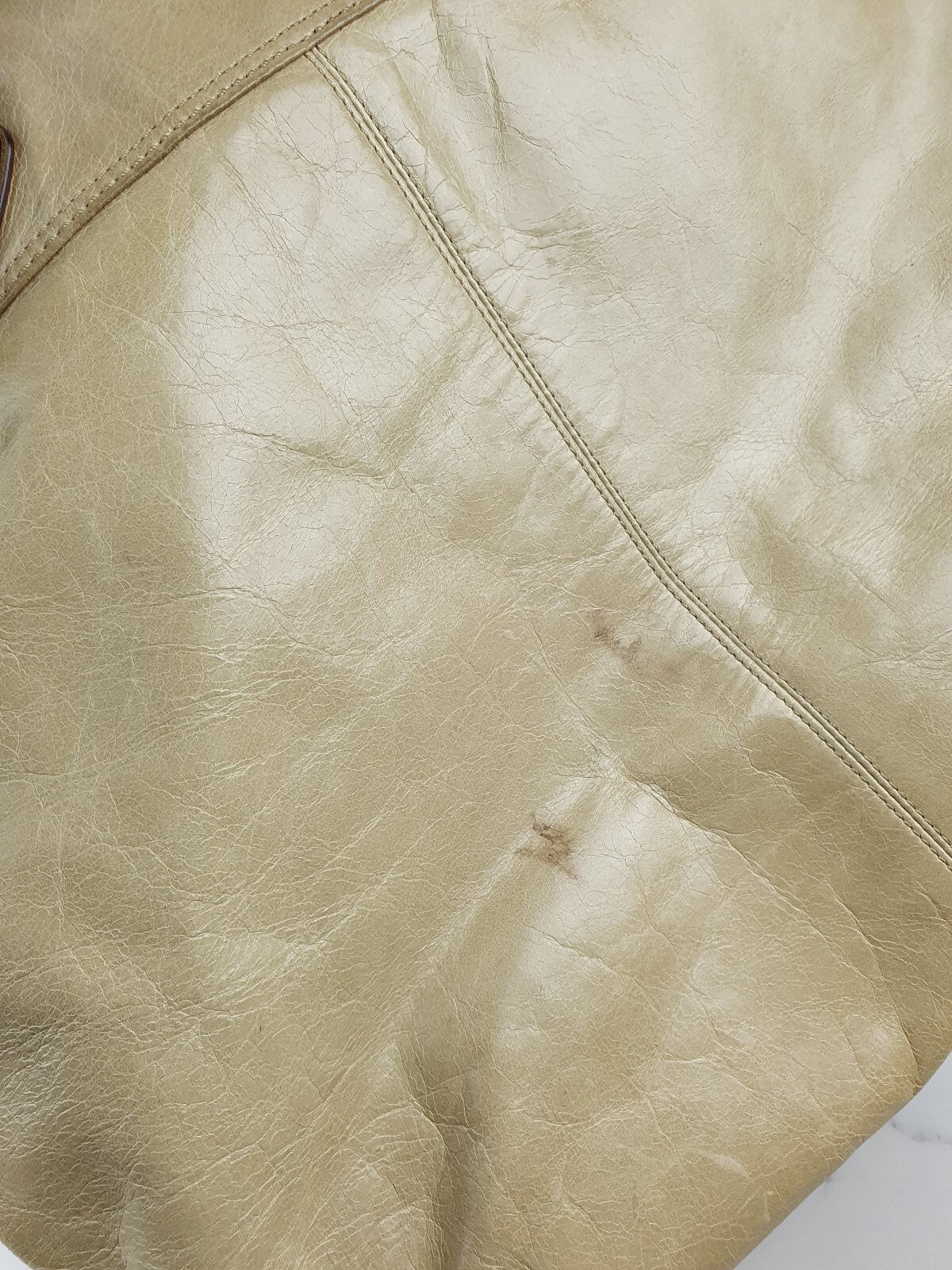 Vintage Coach Beige Leather Shoulder Bag