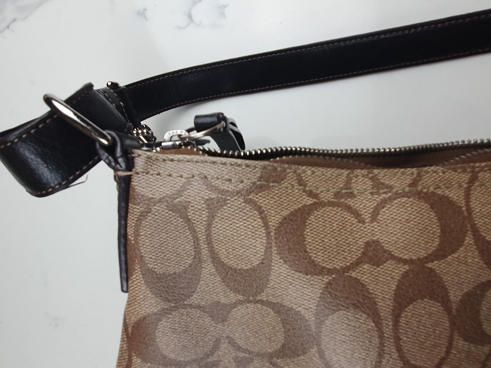 Coach Signature Canvas Crossbody Bag with Leather Trim