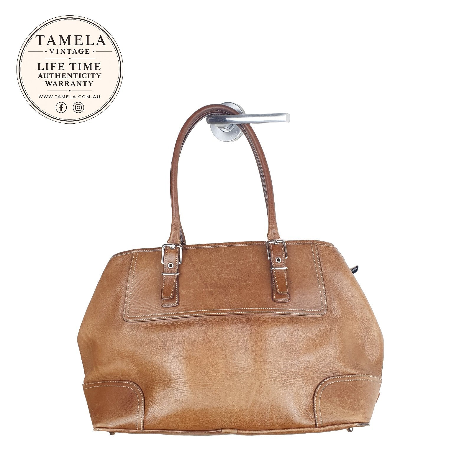 Vintage Coach Tan Leather Shoulder Bag