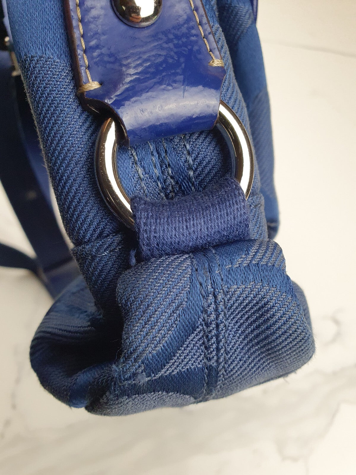 Coach Navy Blue Signature Jacquard Crossbody Bag
