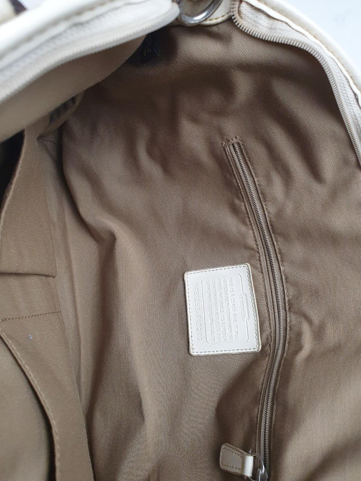 Coach Signature Canvas Tote Bag in Beige and Cream