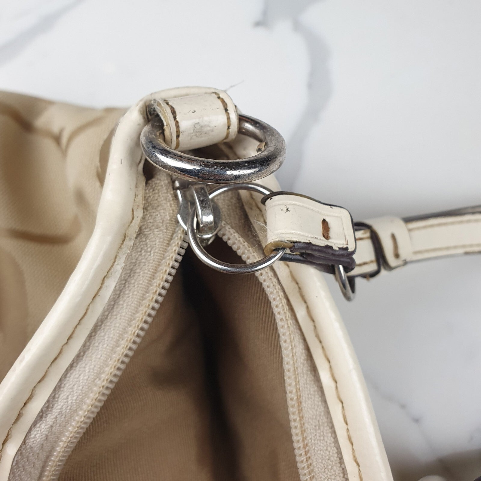 Coach Signature Canvas Tote Bag in Beige and Cream