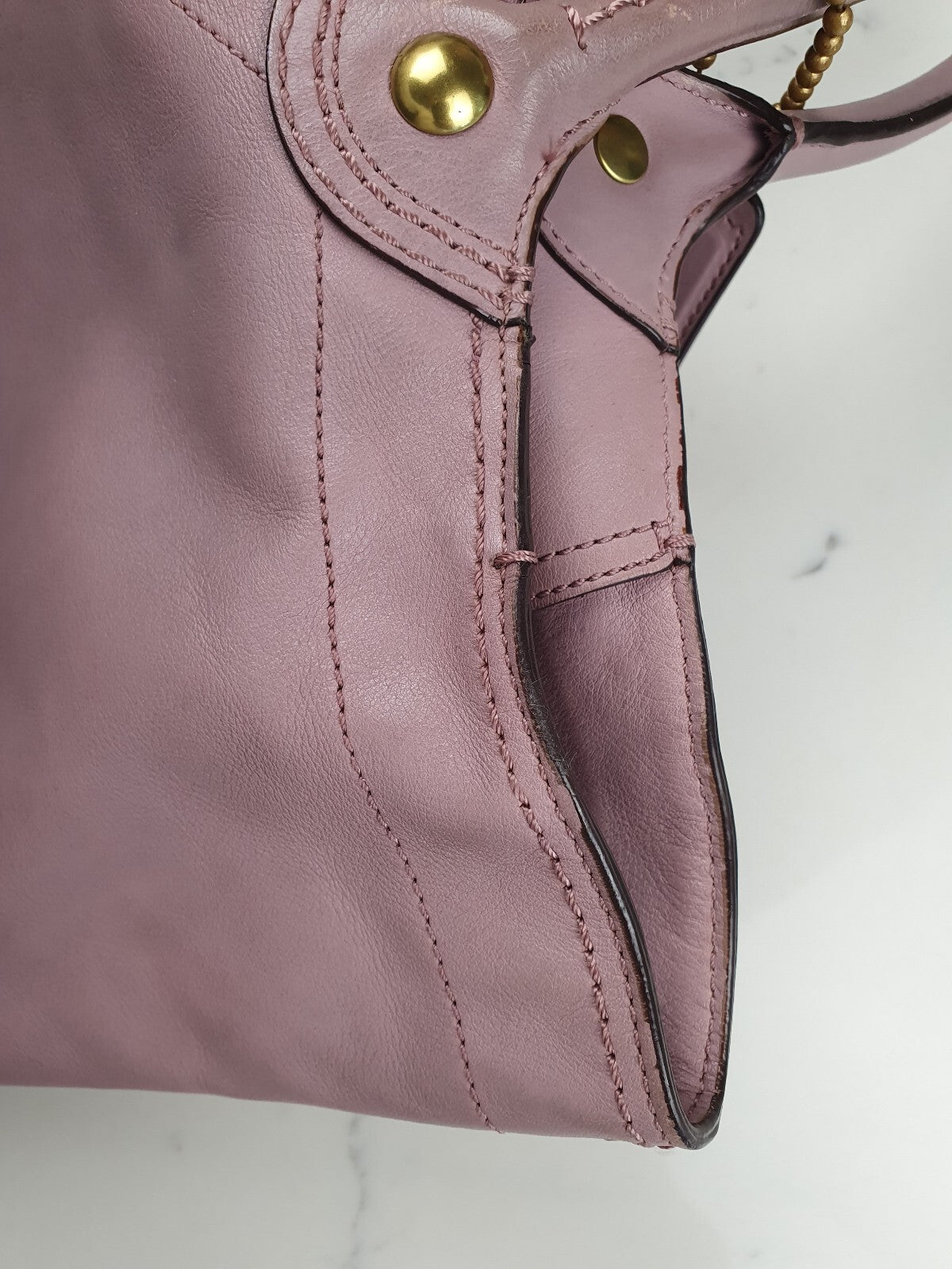 Coach Vintage Purple Leather Tote Bag