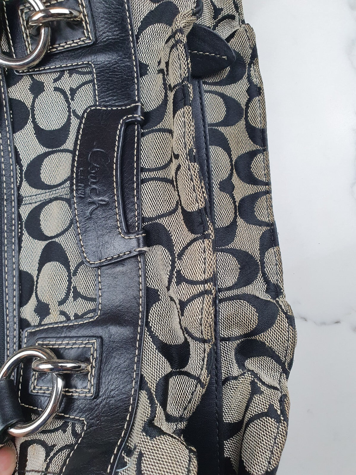 Coach Signature Canvas and Leather Tote Bag