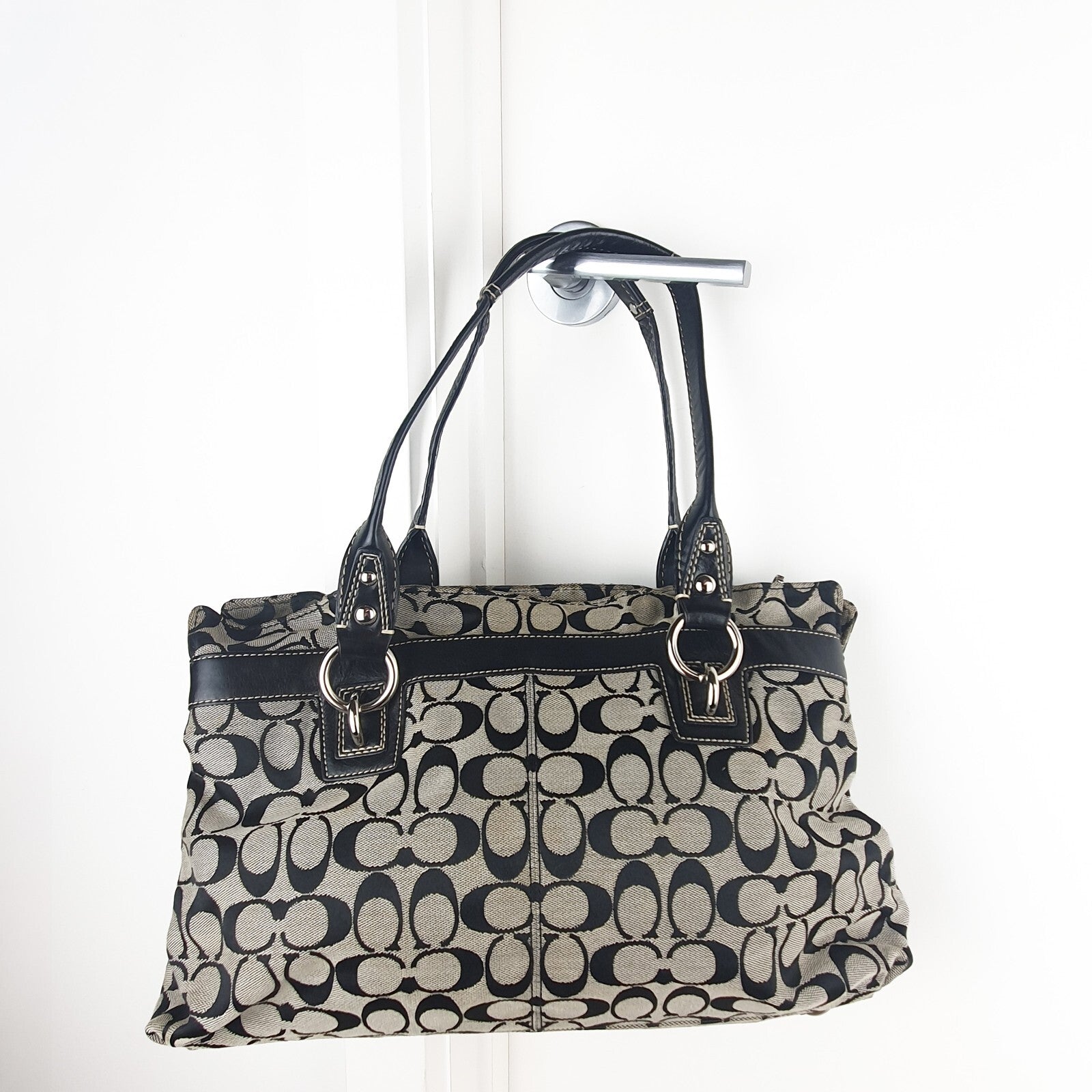 Coach Signature Canvas and Leather Tote Bag