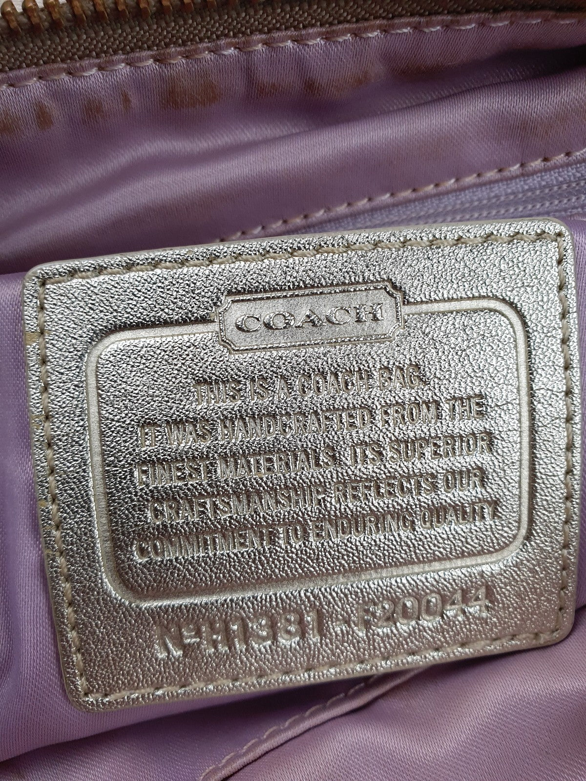 Coach Signature Canvas and Metallic Leather Hobo Shoulder Bag