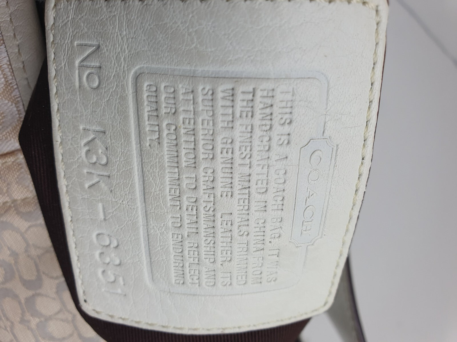 Coach Vintage Cream Signature Canvas and Leather Hobo Bag