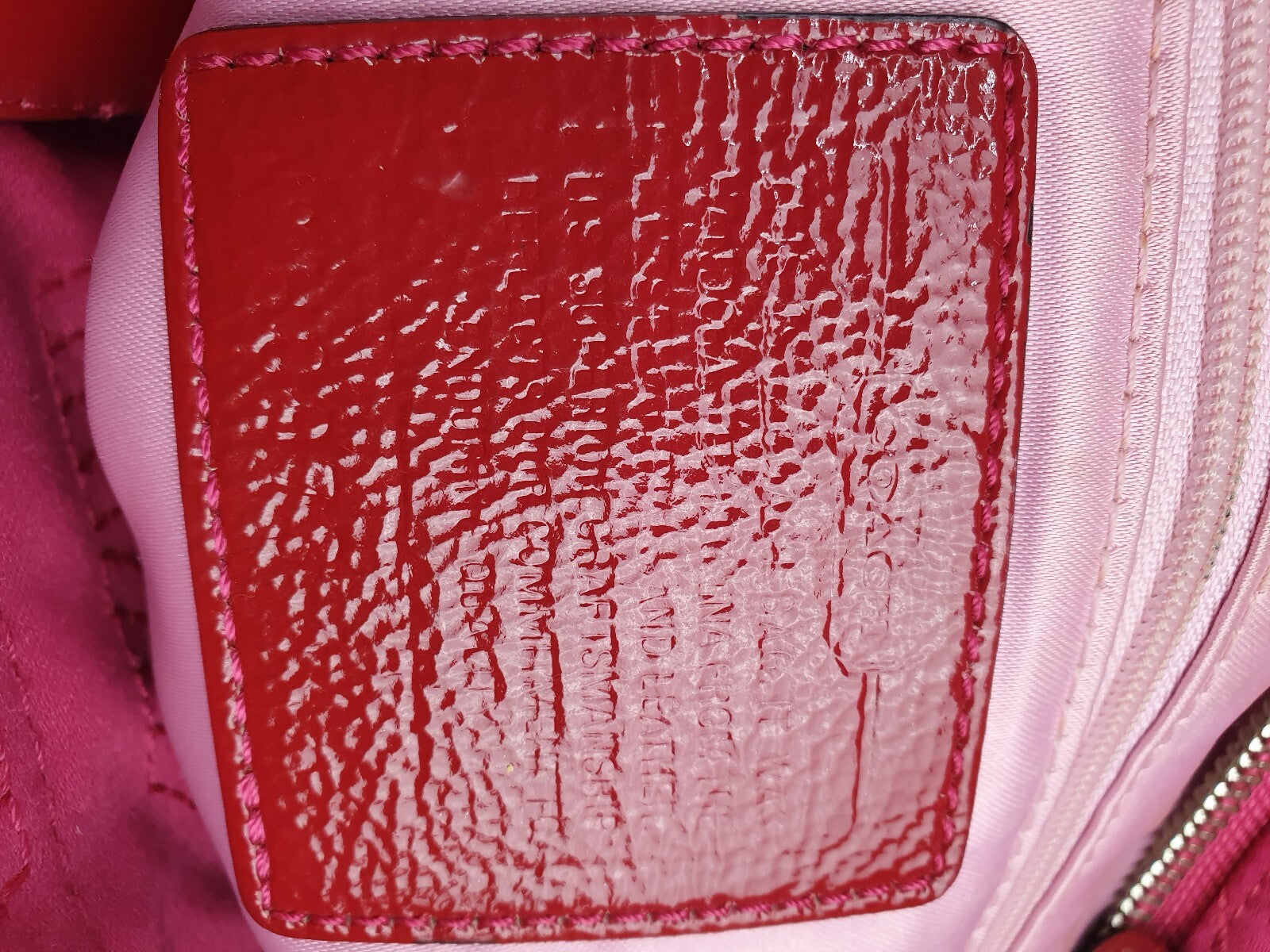 Coach Pink Nylon Tote Bag with Leather Handles and Detachable Strap