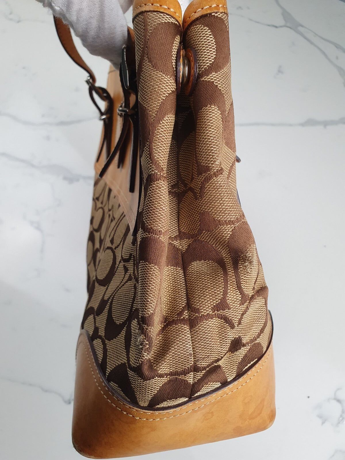 Coach Vintage Signature Canvas and Leather Tote Bag