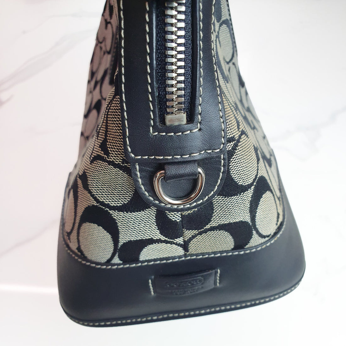 Authentic Coach black and grey signature satchel bag