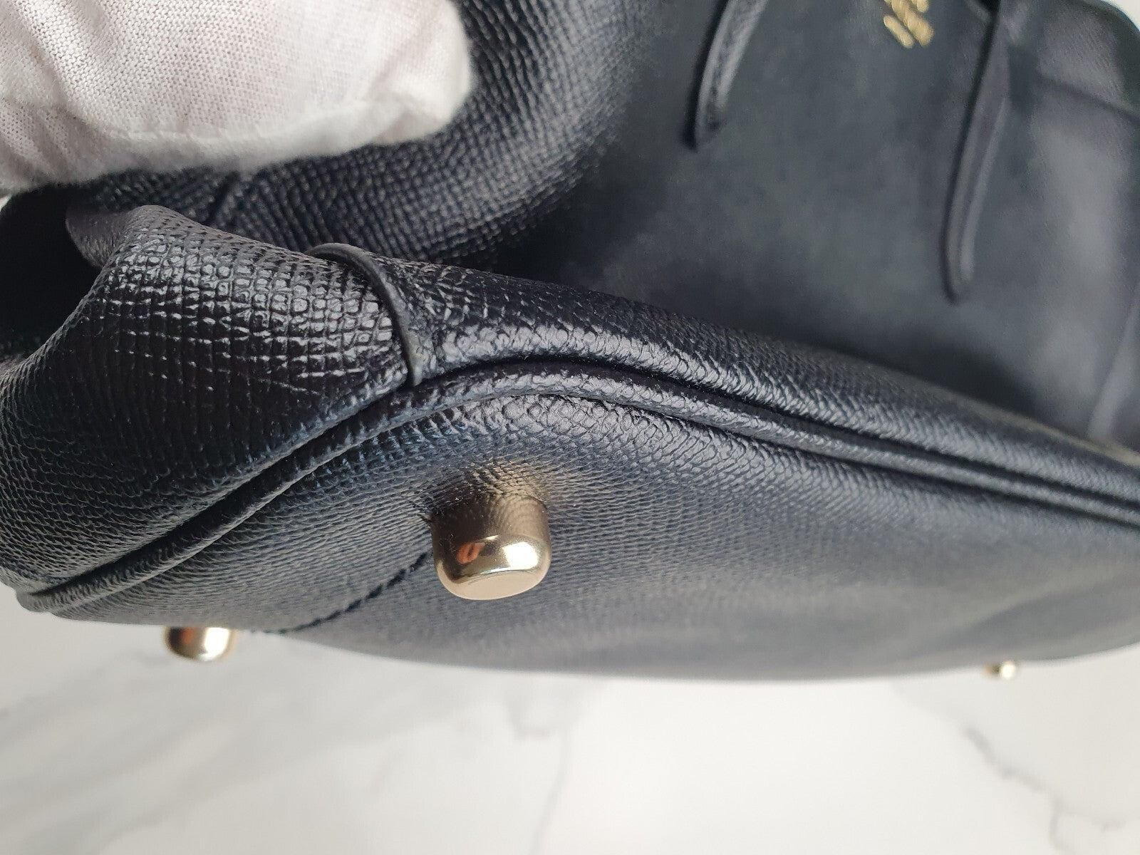 Coach Black Leather Vintage Shoulder Bag with Gold Hardware