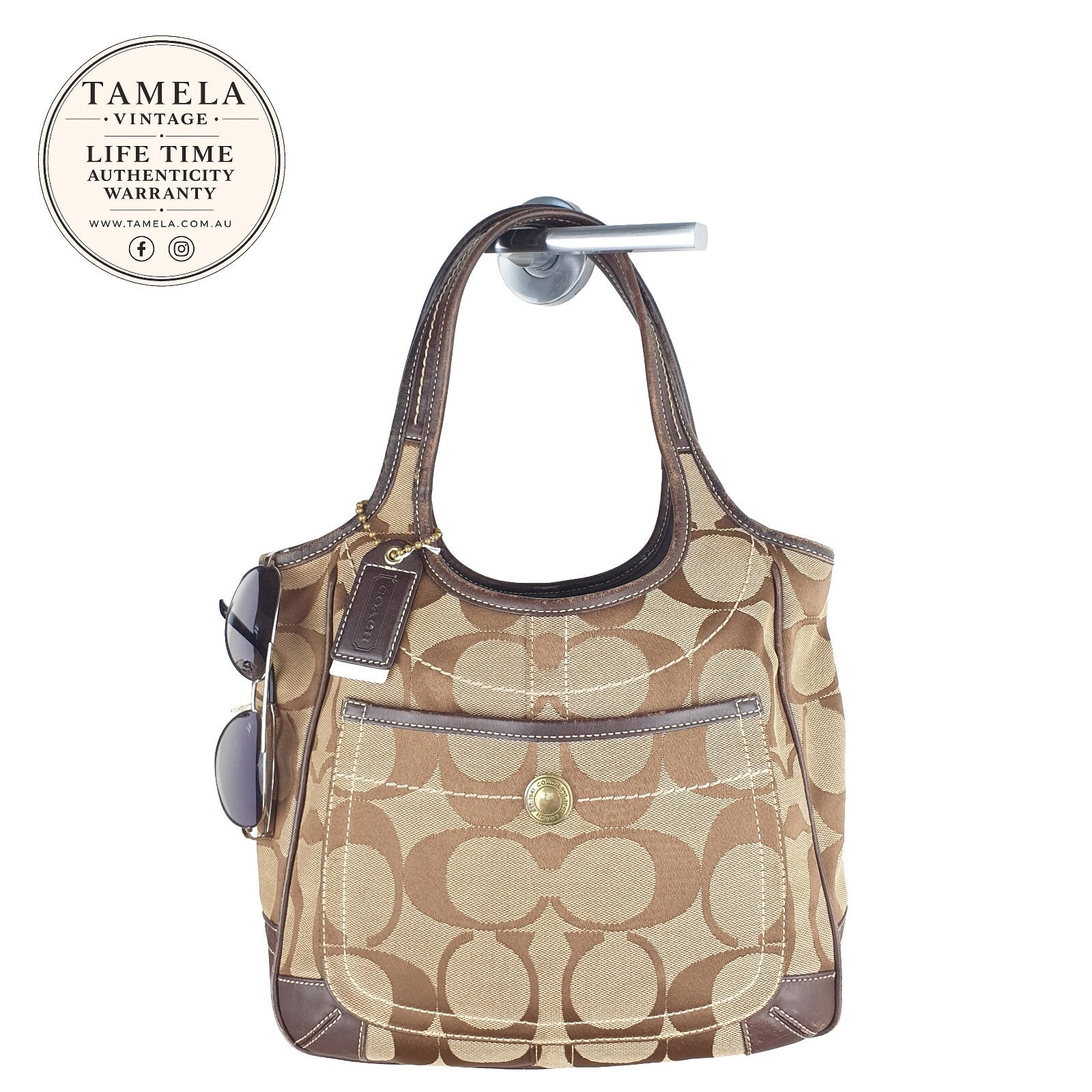 Coach Signature Canvas and Leather Tote Bag