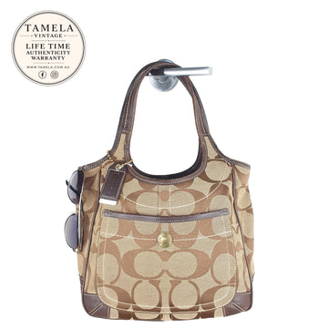Coach Signature Canvas and Leather Tote Bag