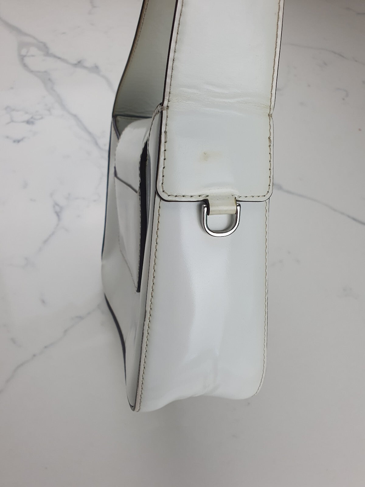 Kate Spade Cream White Patent Leather Shoulder Bag