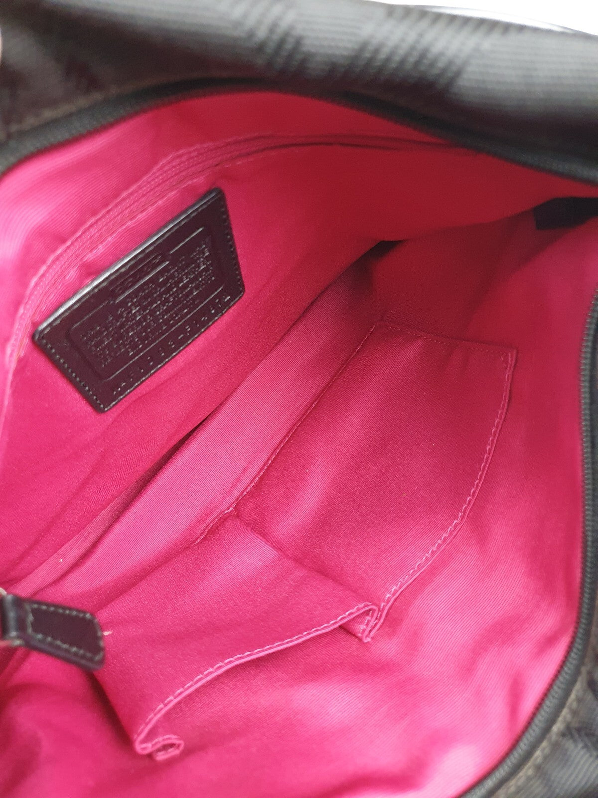 Coach Vintage Black Signature Nylon Shoulder Bag