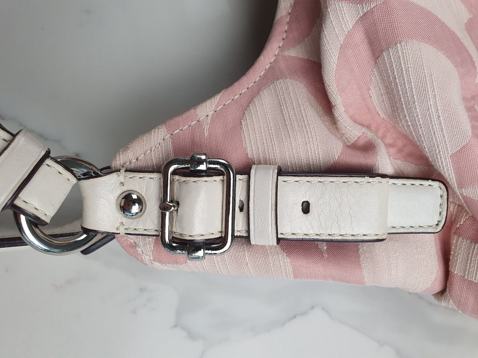 Coach Pink Signature Jacquard Shoulder Bag