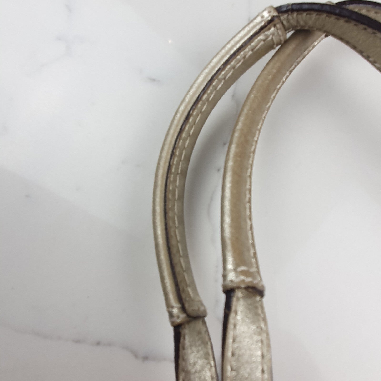 Coach Signature Canvas Tote Bag with Metallic Trim