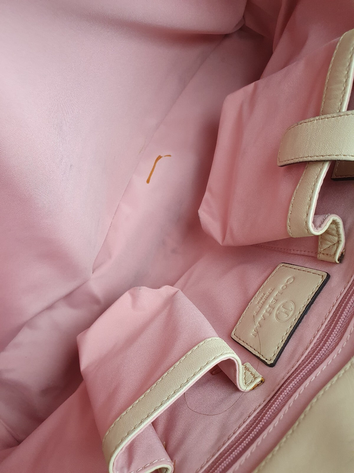 Cole Haan Beige Genuine Leather Tote Bag