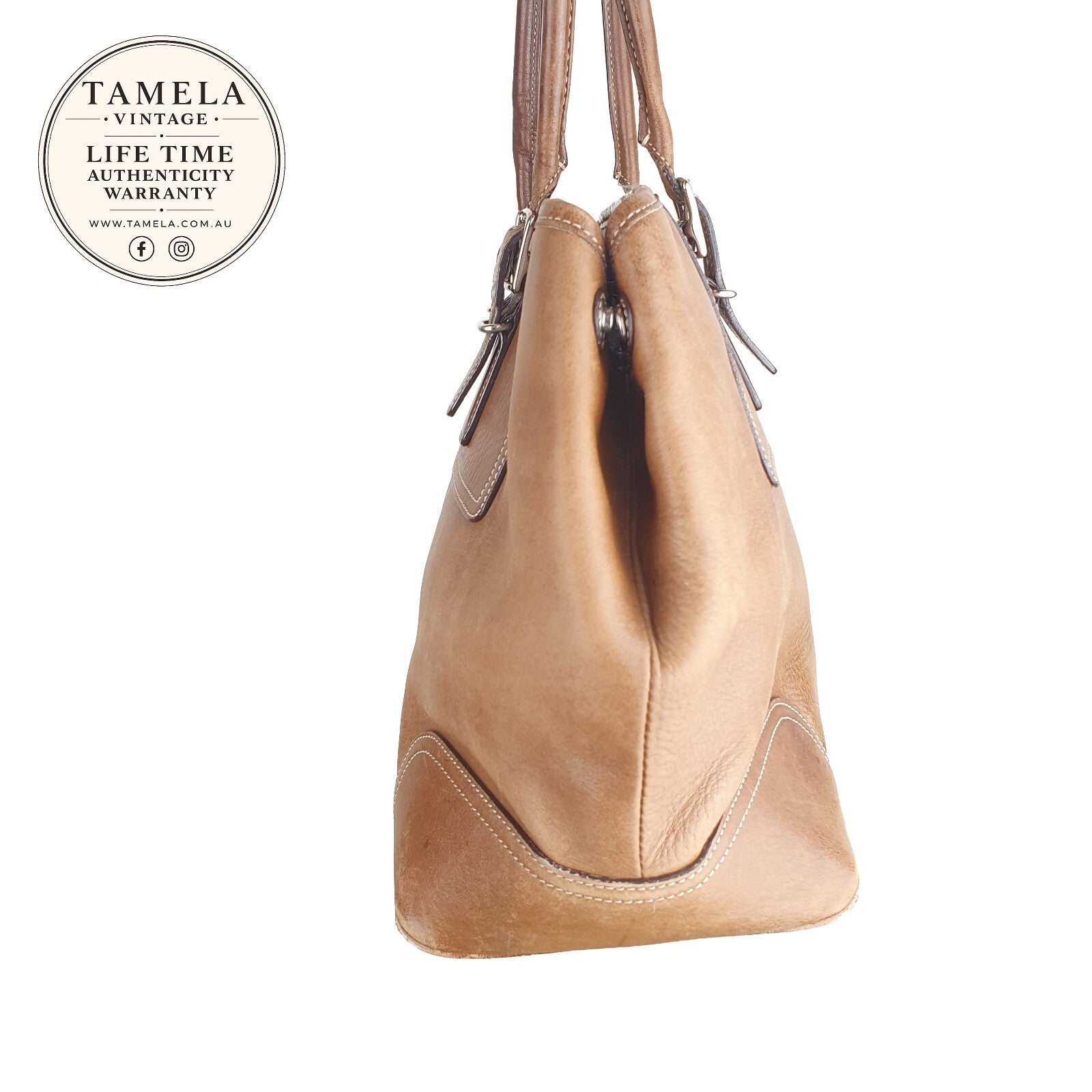 Vintage Coach Tan Leather Shoulder Bag