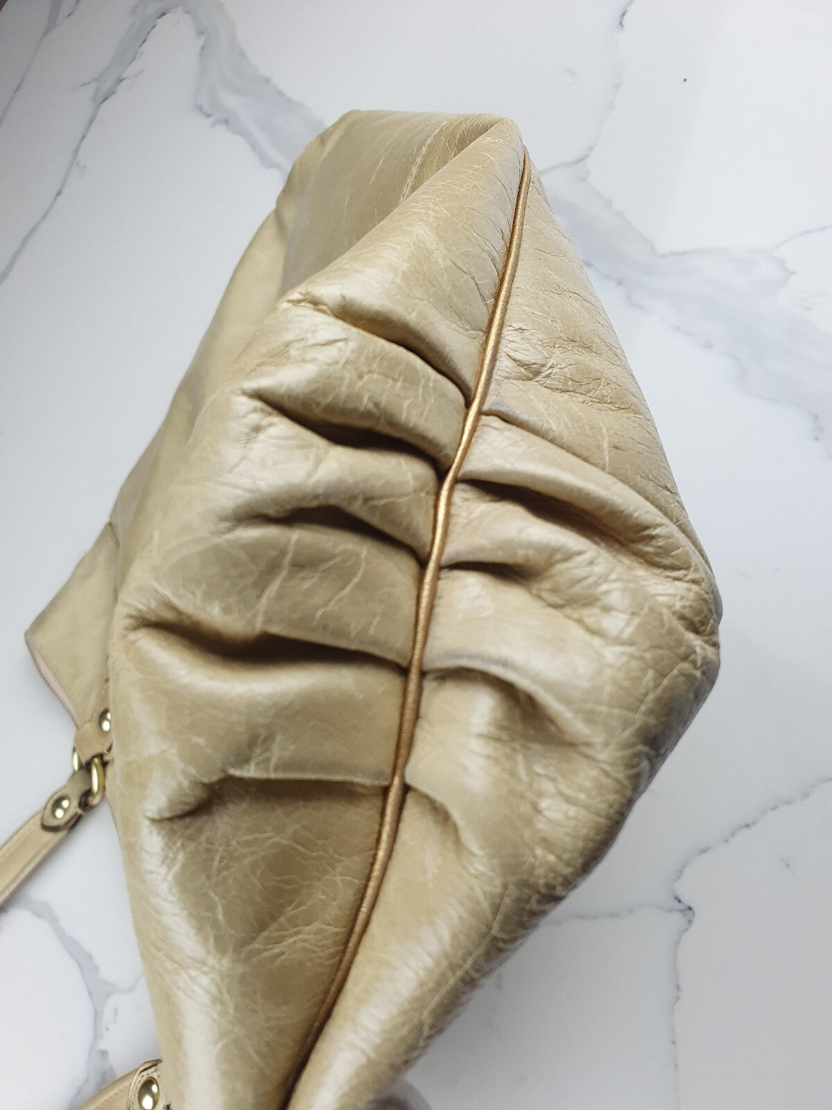 Vintage Coach Beige Leather Shoulder Bag