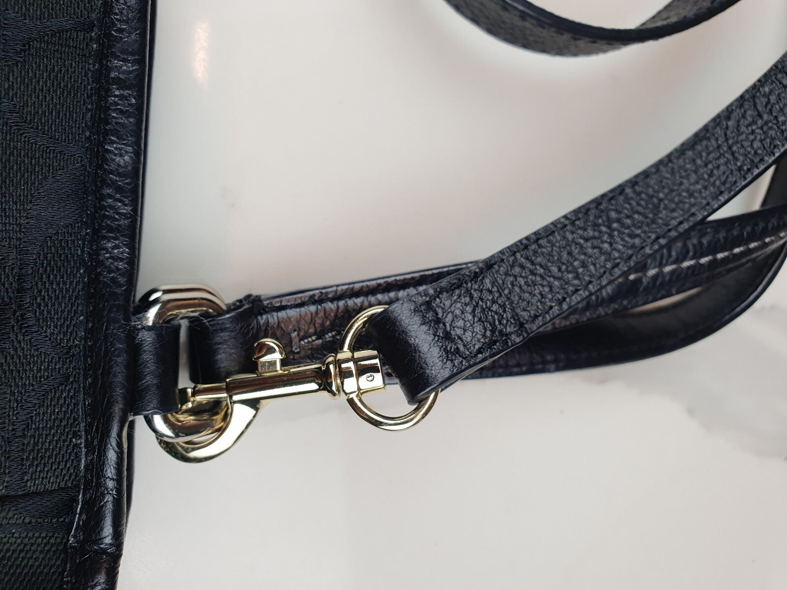 Coach Black Park Signature Canvas Carrie Tote Bag with Leather Trim
