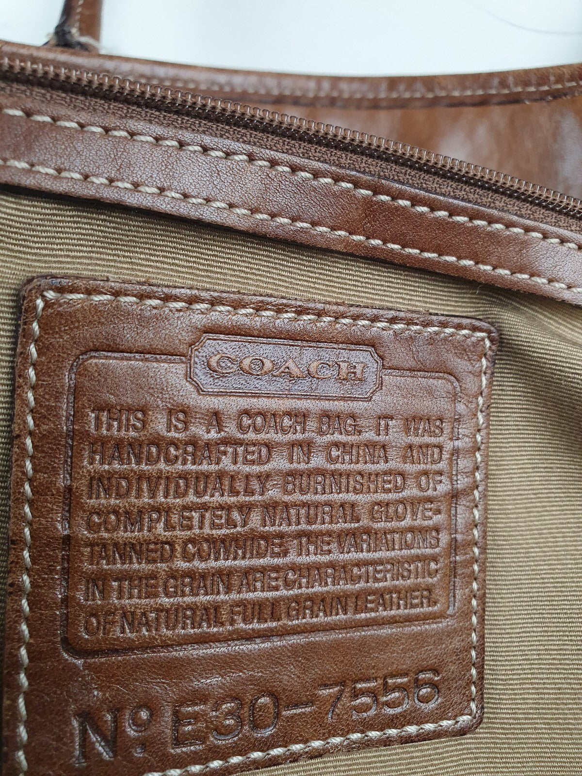 Vintage Coach Tan Leather Shoulder Bag