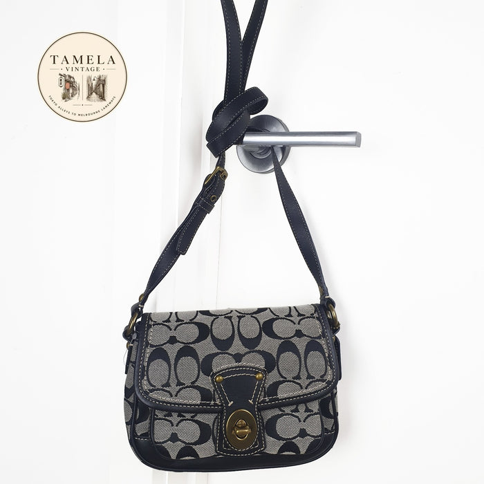 Authentic COACH Signature Signature Turnlock Shoulder Bag