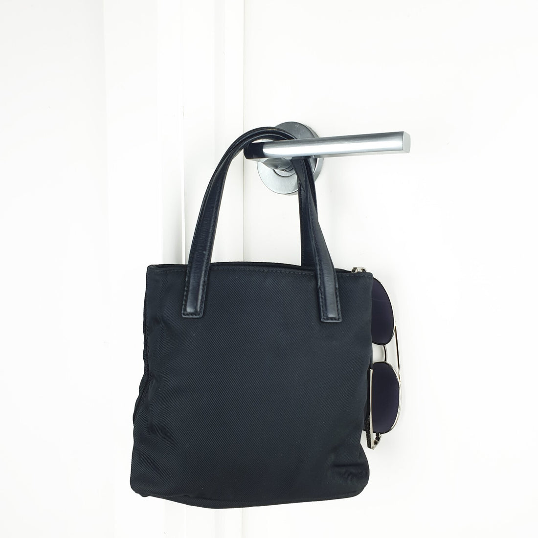 Coach Black Nylon and Leather Mini Tote Bag