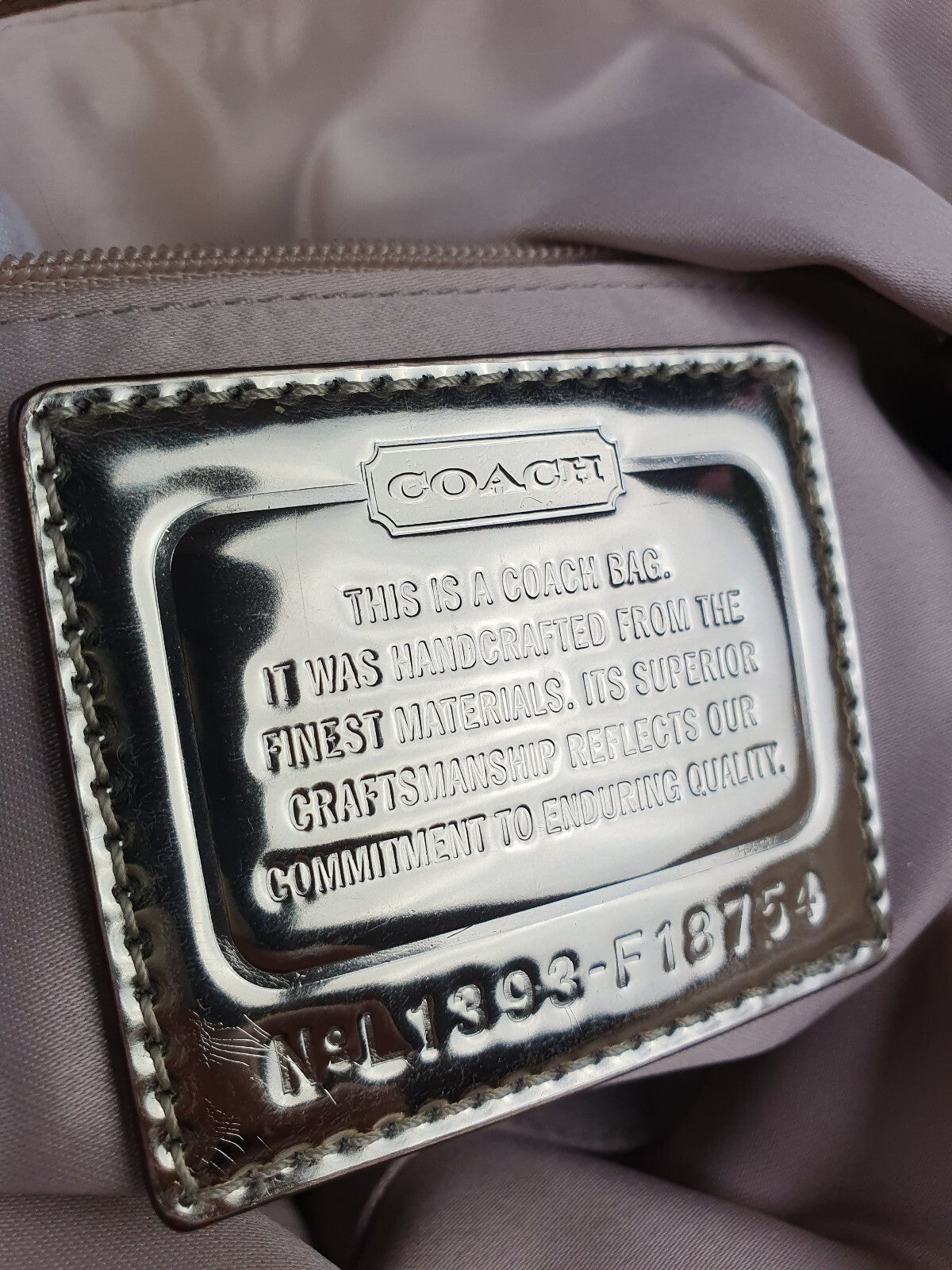 Vintage Coach Signature Canvas Shoulder Bag with Gold Leather Trim