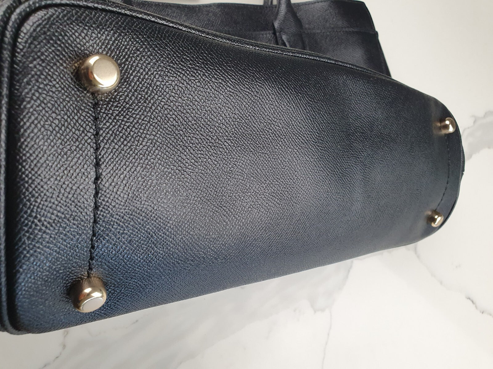 Coach Black Leather Vintage Shoulder Bag with Gold Hardware