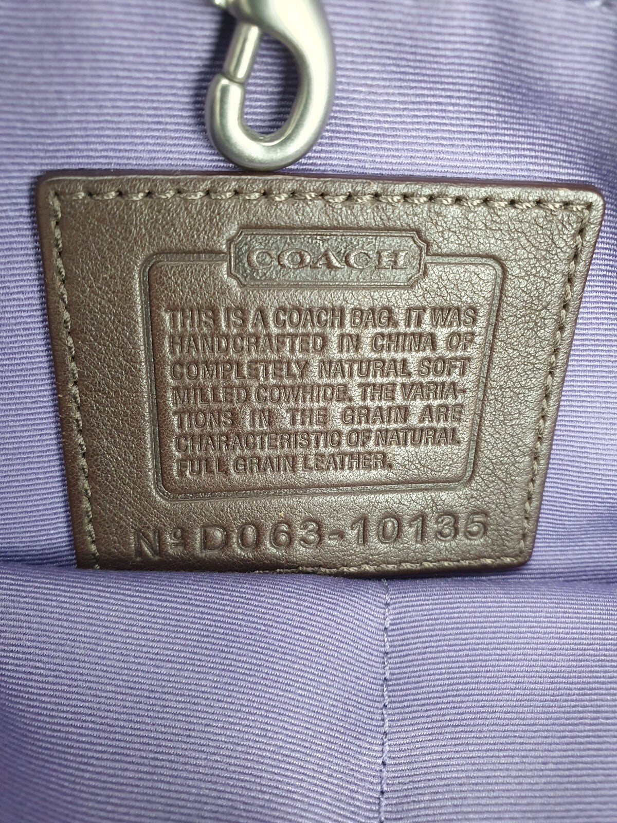 Coach Vintage Brown Pebbled Leather Tote Bag with Tan Handles