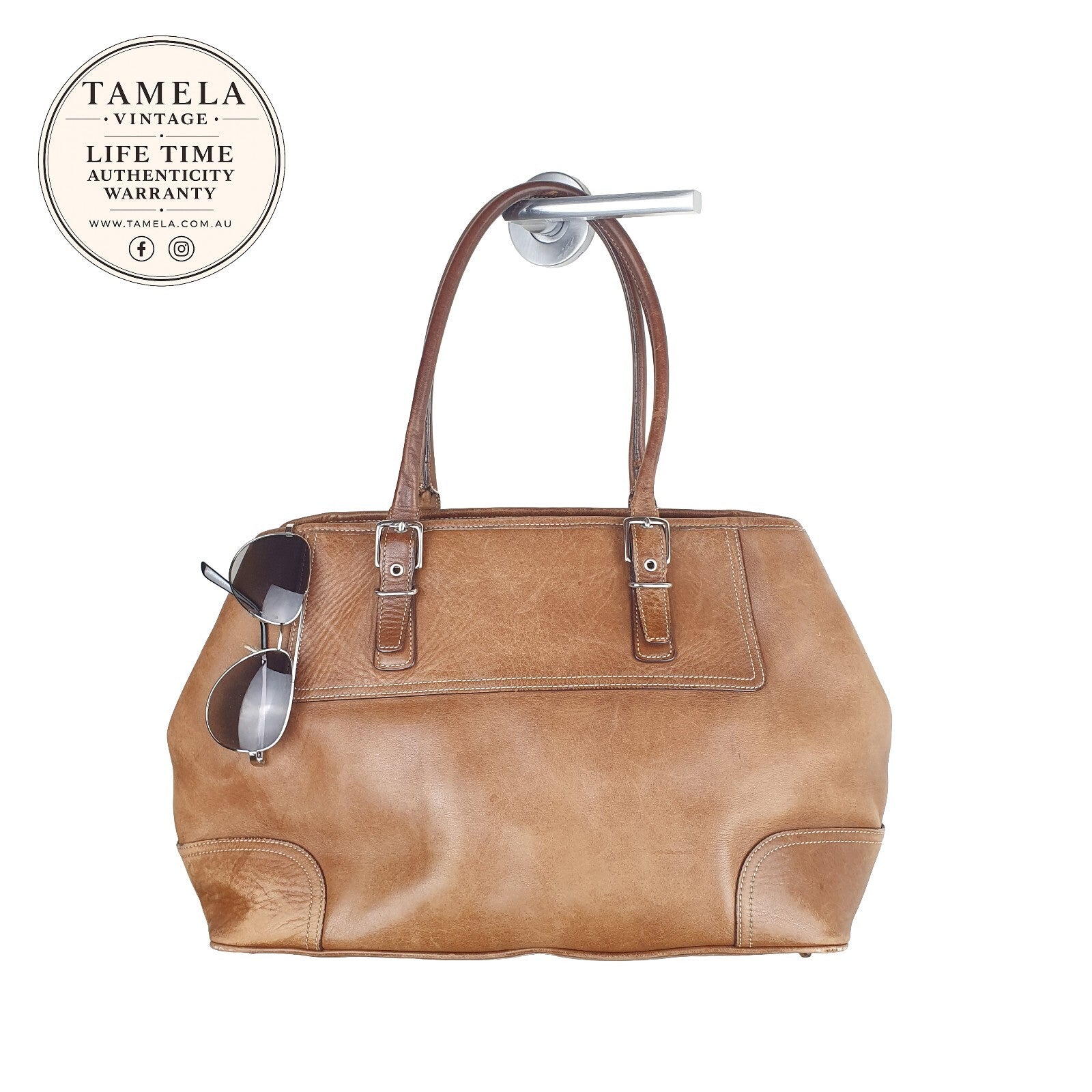 Vintage Coach Tan Leather Shoulder Bag
