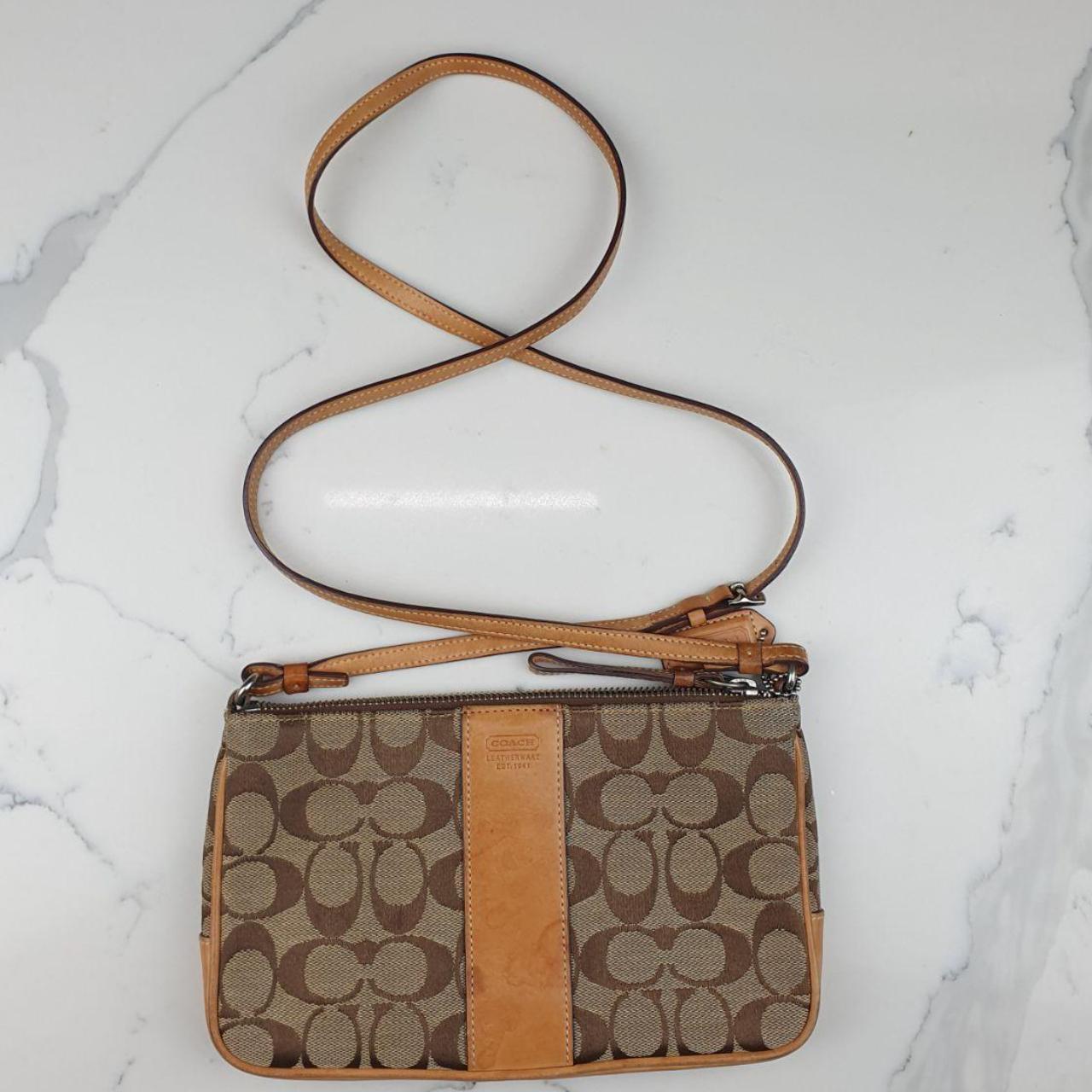 Coach Signature Canvas and Leather Small Shoulder Bag
