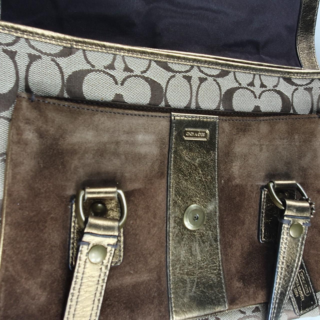 Authentic Coach brown and gold handbag