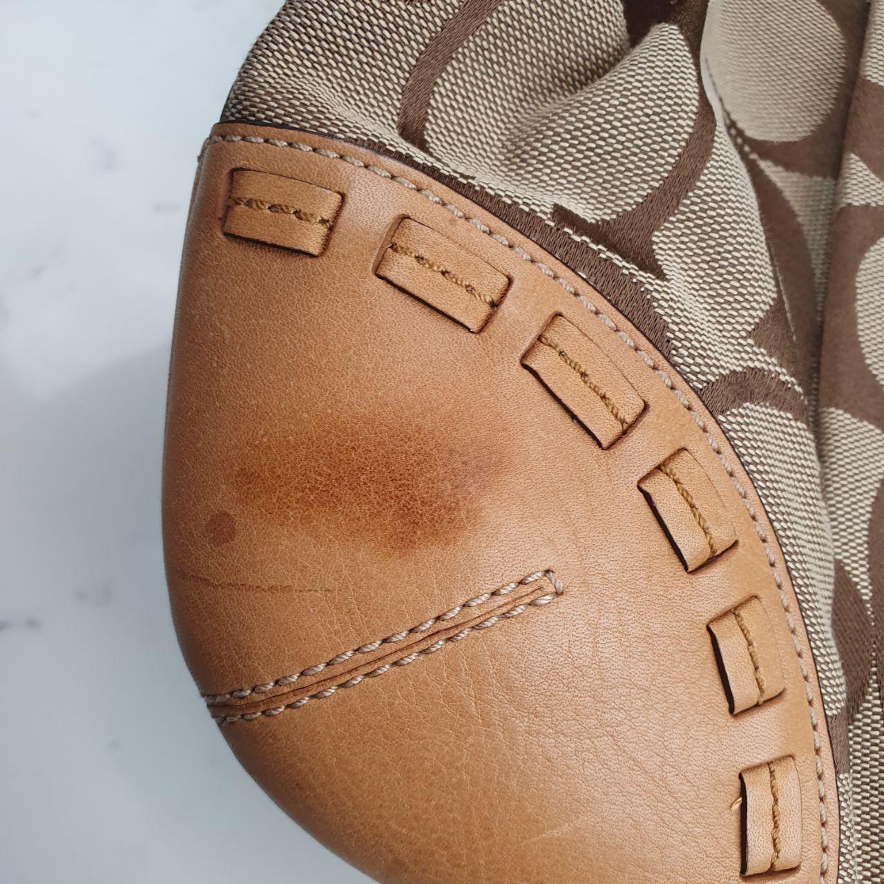 Coach Signature Canvas and Leather Hobo Shoulder Bag