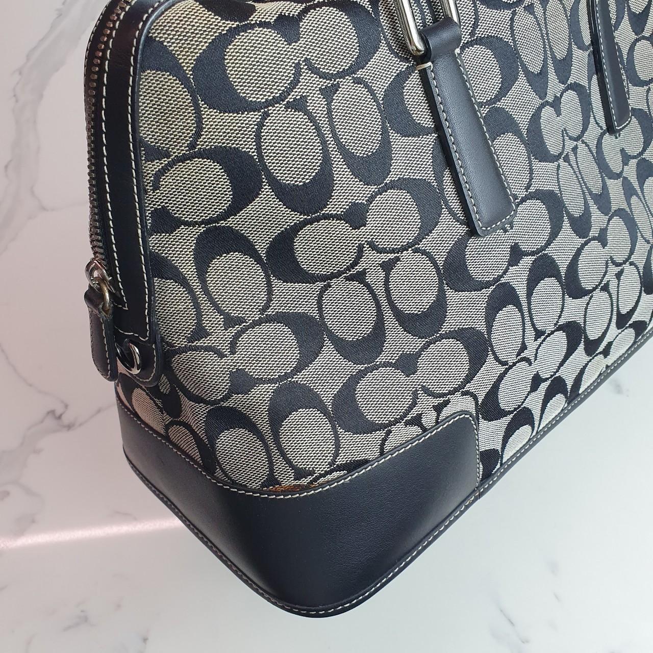 Authentic Coach black and grey signature satchel bag
