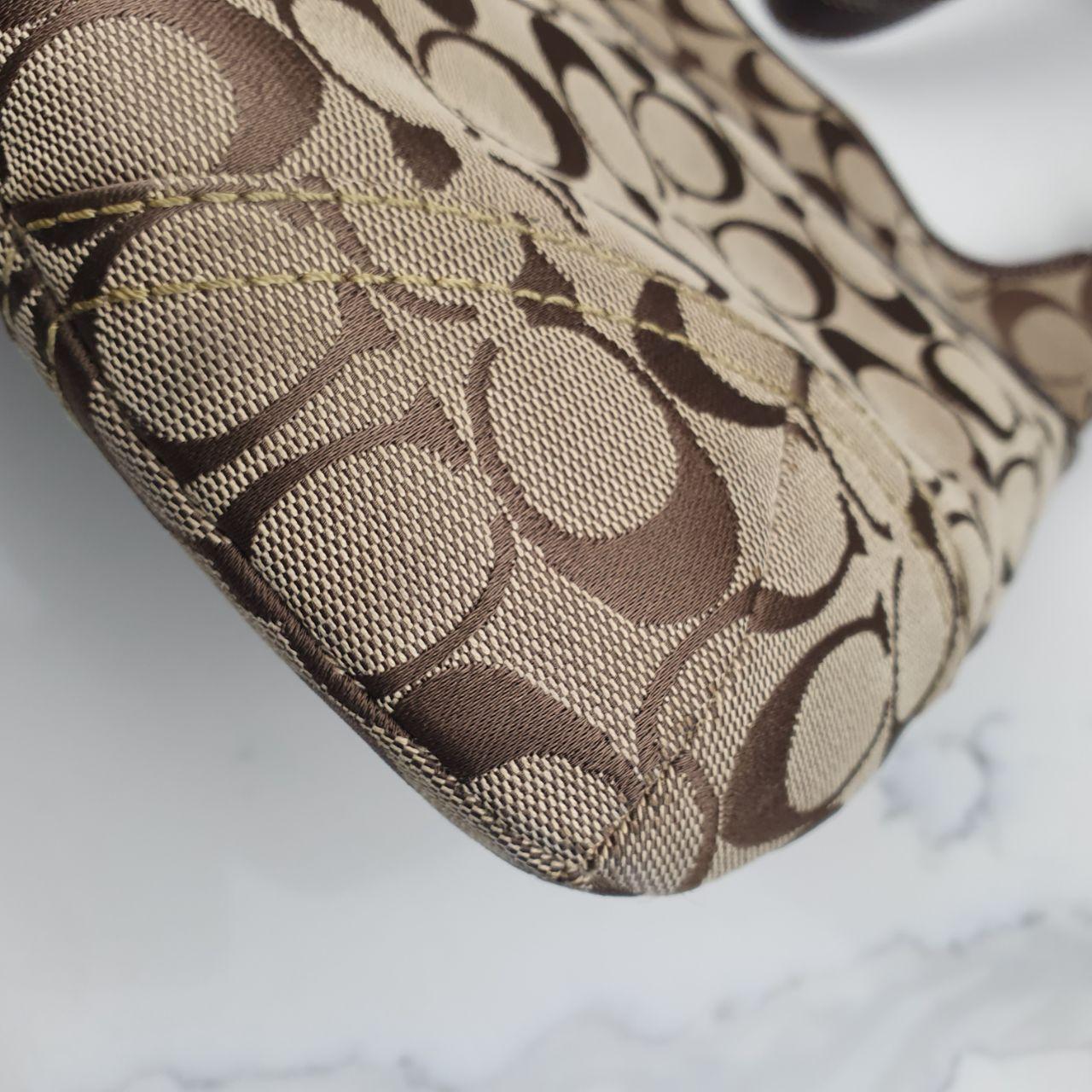 Coach Signature Canvas Shoulder Bag in Brown
