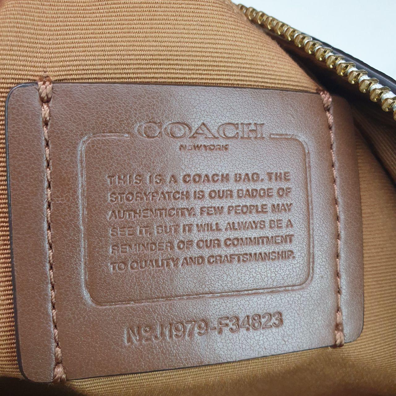 Authentic Coach COACH Mae Pebble Leather Chalk/Gold Tone File Crossbody