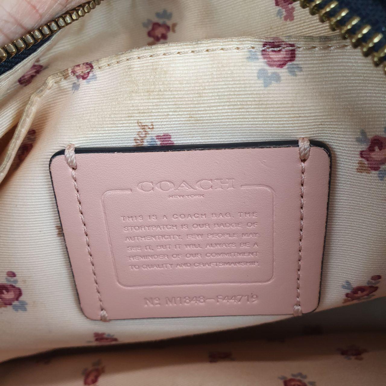 Authentic Coach Emma Mini Blue Denim and Leather handbag