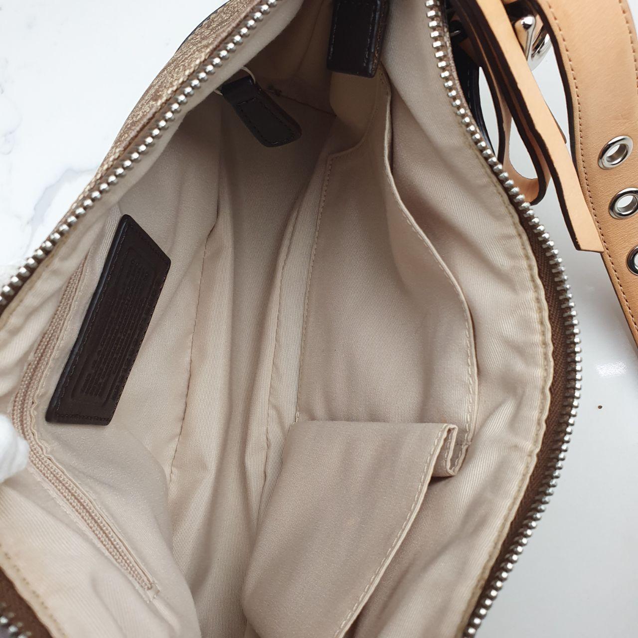 Coach Signature Canvas and Leather Adjustable Shoulder Bag